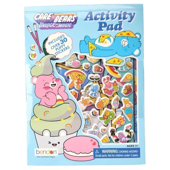 Care Bears Unlock The Magic Activity Pad & Puffy Stickers Cloudco Bendon - Picture 1 of 2